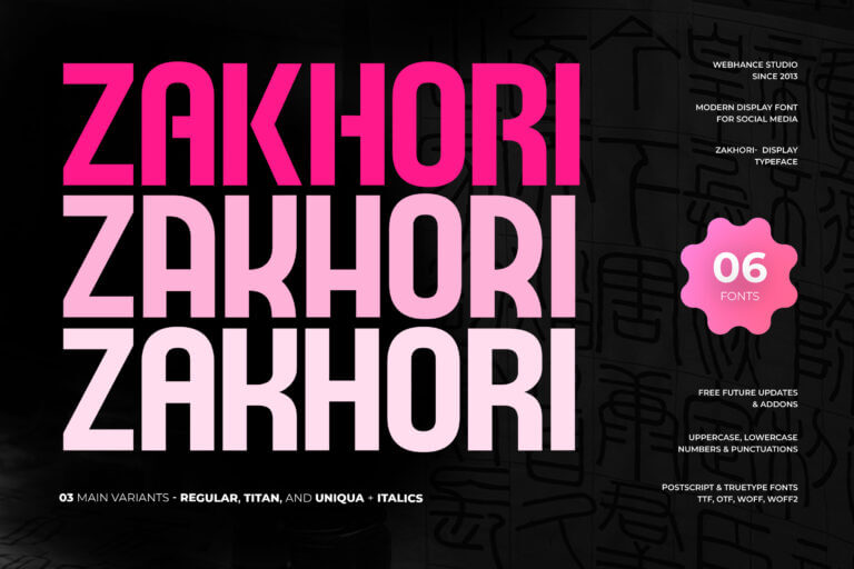 Zakhori Display font